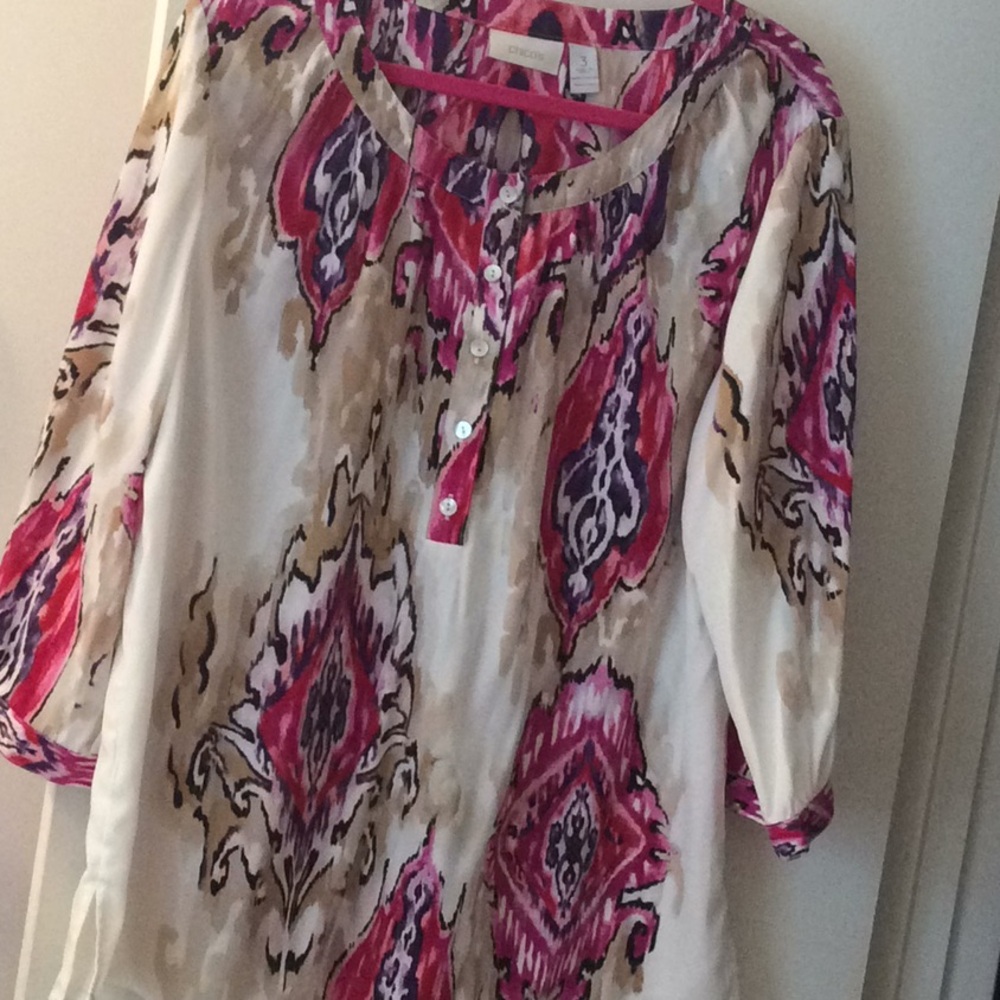 CHICOS SILKY TOP MULTI, SIZE3